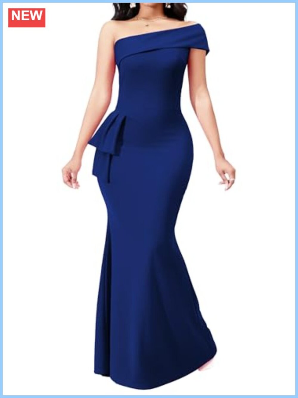 Women's Formal One Shoulder Mermaid Bodycon Maxi Dress